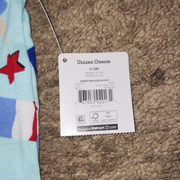 Americana Celebrate Patriotic Unisex Onies Baby Americana Pops Sleep Size 0-3m - Picture 4 of 4